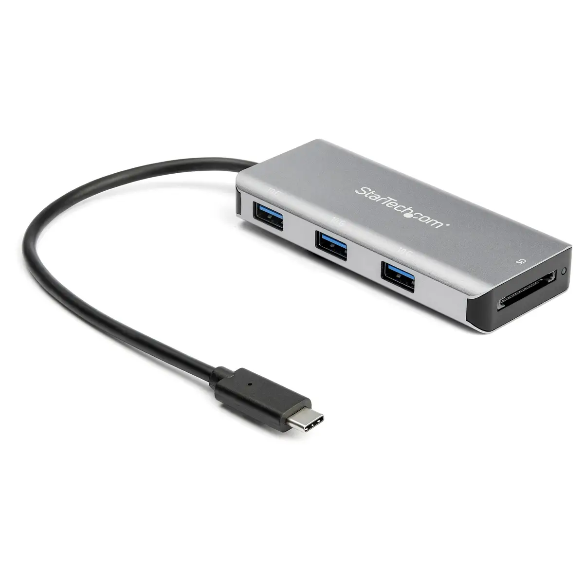 3-Port USB-C Hub mit SD-Kartenleser 10 Gbit/s 3x USB-A 0,25m