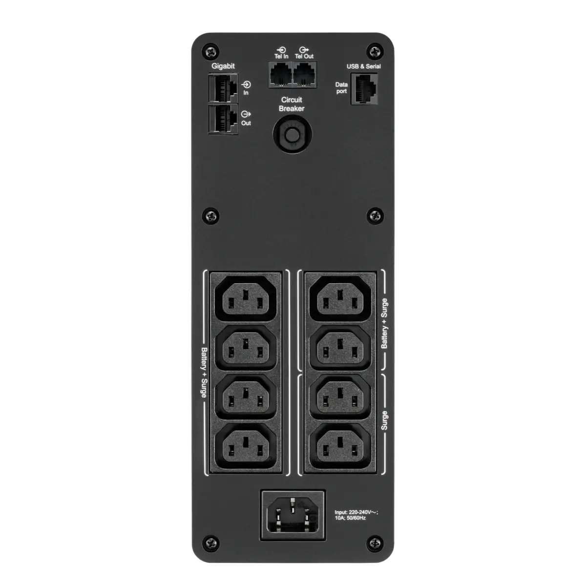 Back UPS Pro BR 1600VA Sinewave 8 Outlets AVR LCD interface