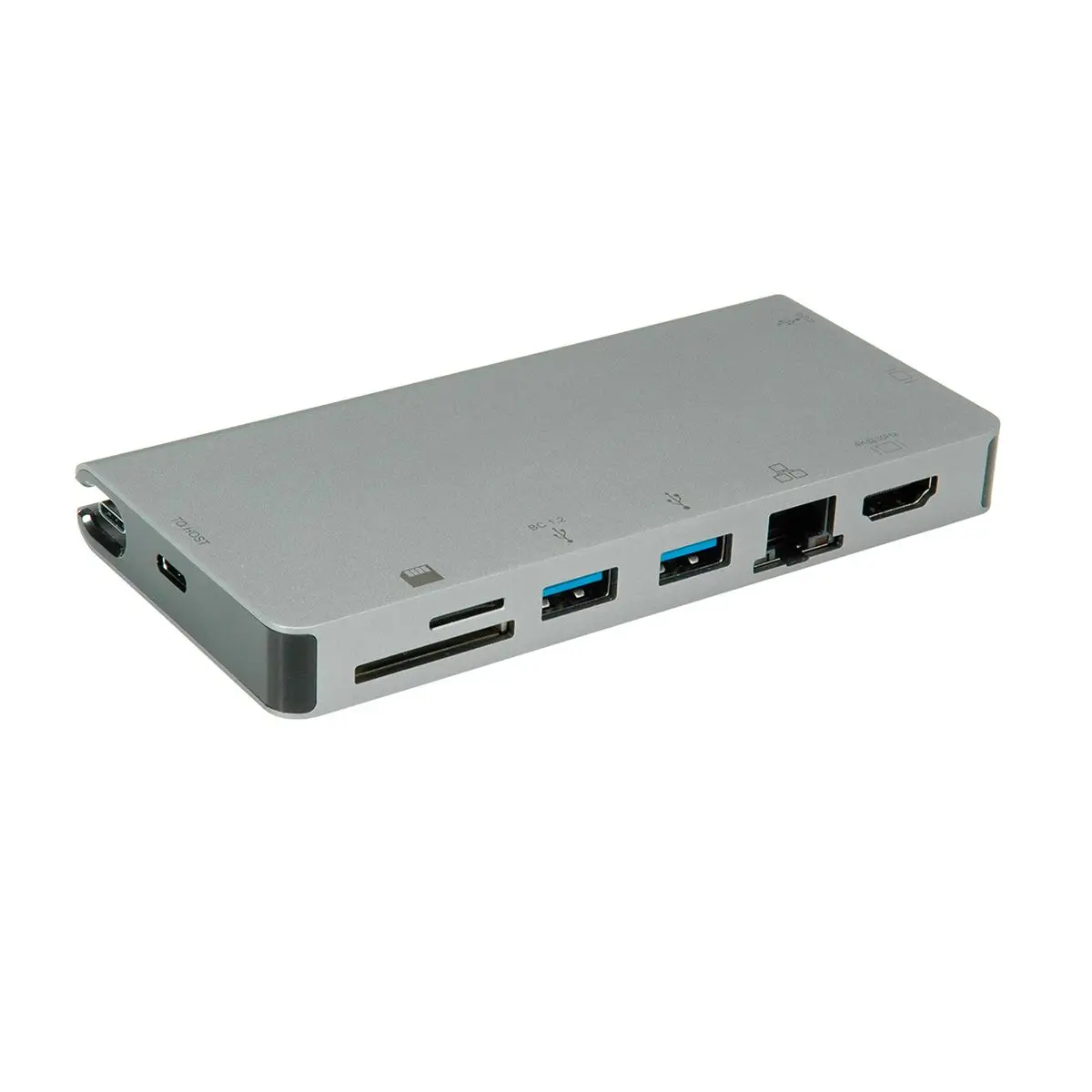 Dockingstation USB 3.2 Gen 1 (3.1 Gen 1) Type-C - 10,100,1000 Mbit/s - Grau - SD - 5 Gbit/s