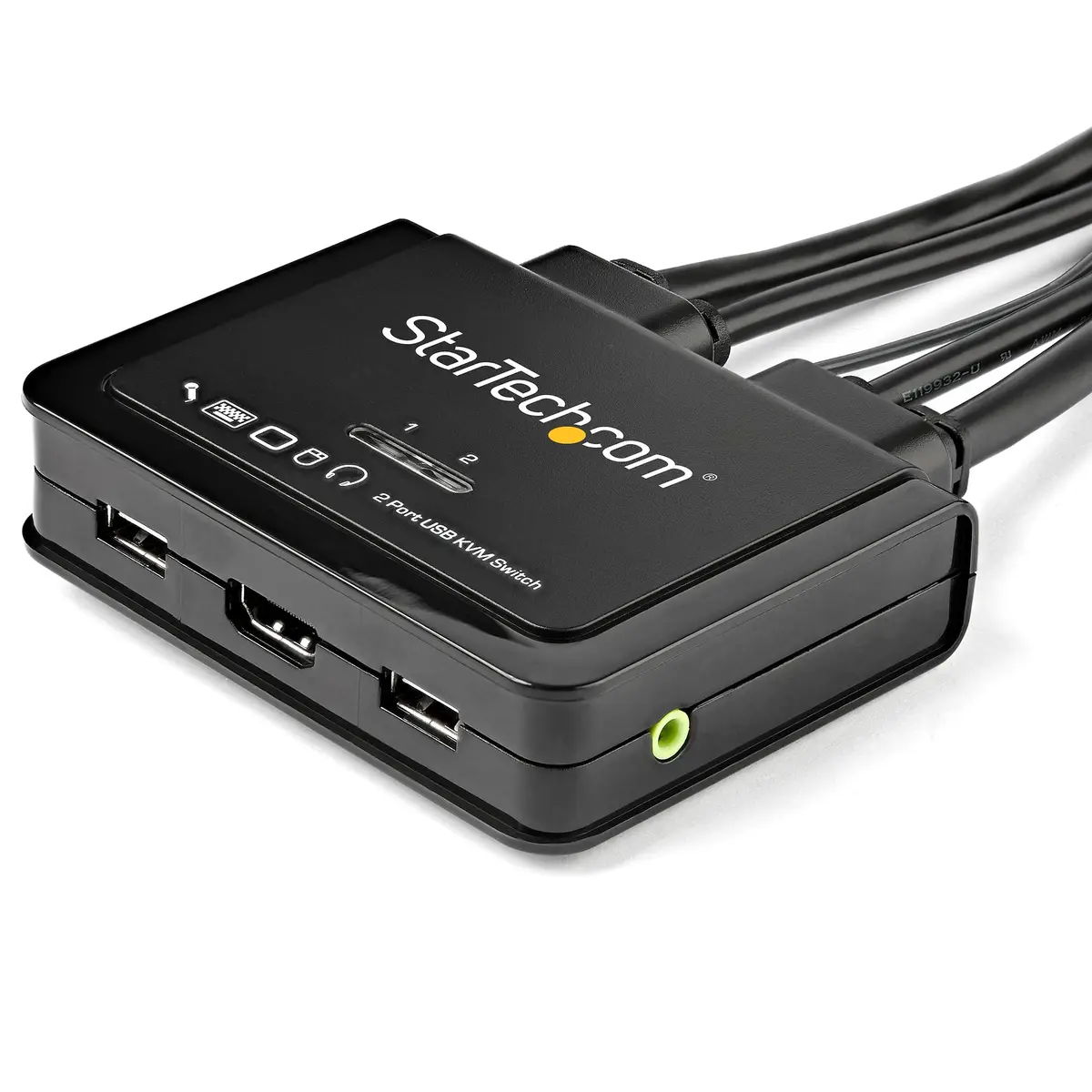 3 Port HDMI KVM Switch mit Kabeln USB 4K 60Hz 3,5 mm Audio