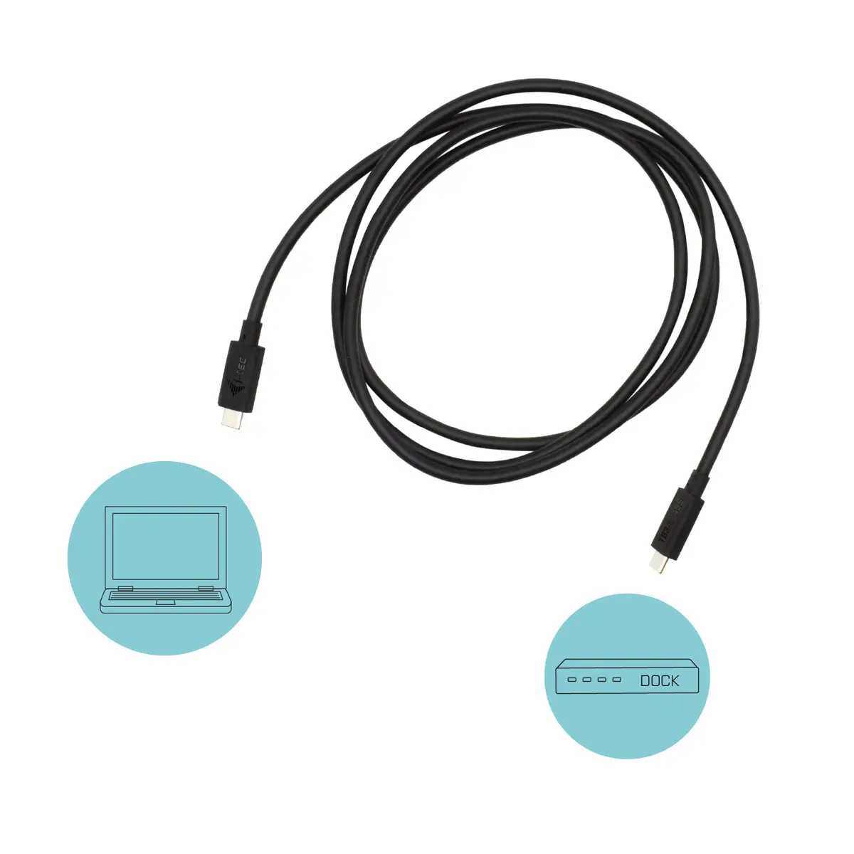 i-tec Thunderbolt 3 Kabel Thunderbolt/Thunderbolt Stecker/Stecker Schwarz 1,5m