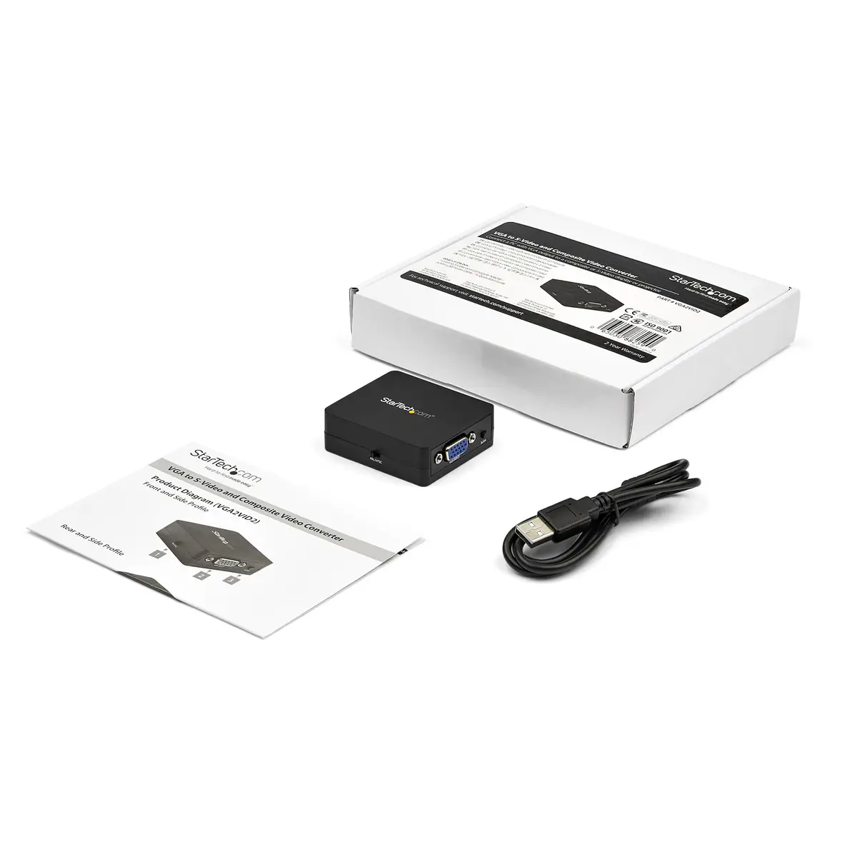 VGA zu RCA/S-Video Converter Schwarz