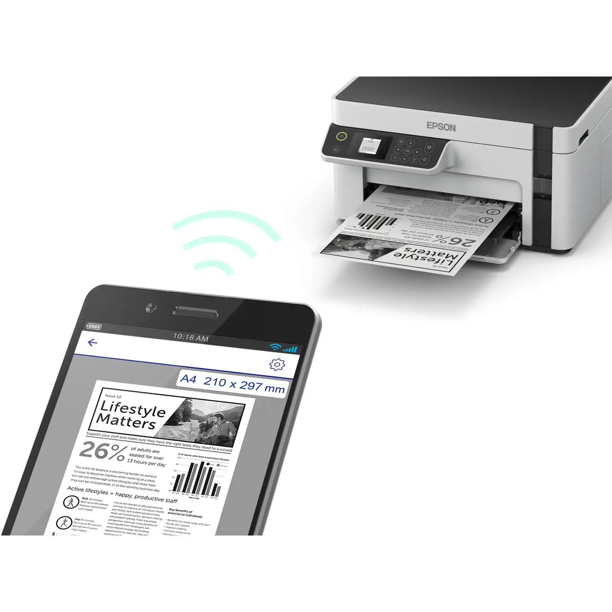EcoTank ET-M2120 A4 All-in-One Drucker/Scanner/Kopierer s/w Tintenstrahldrucker