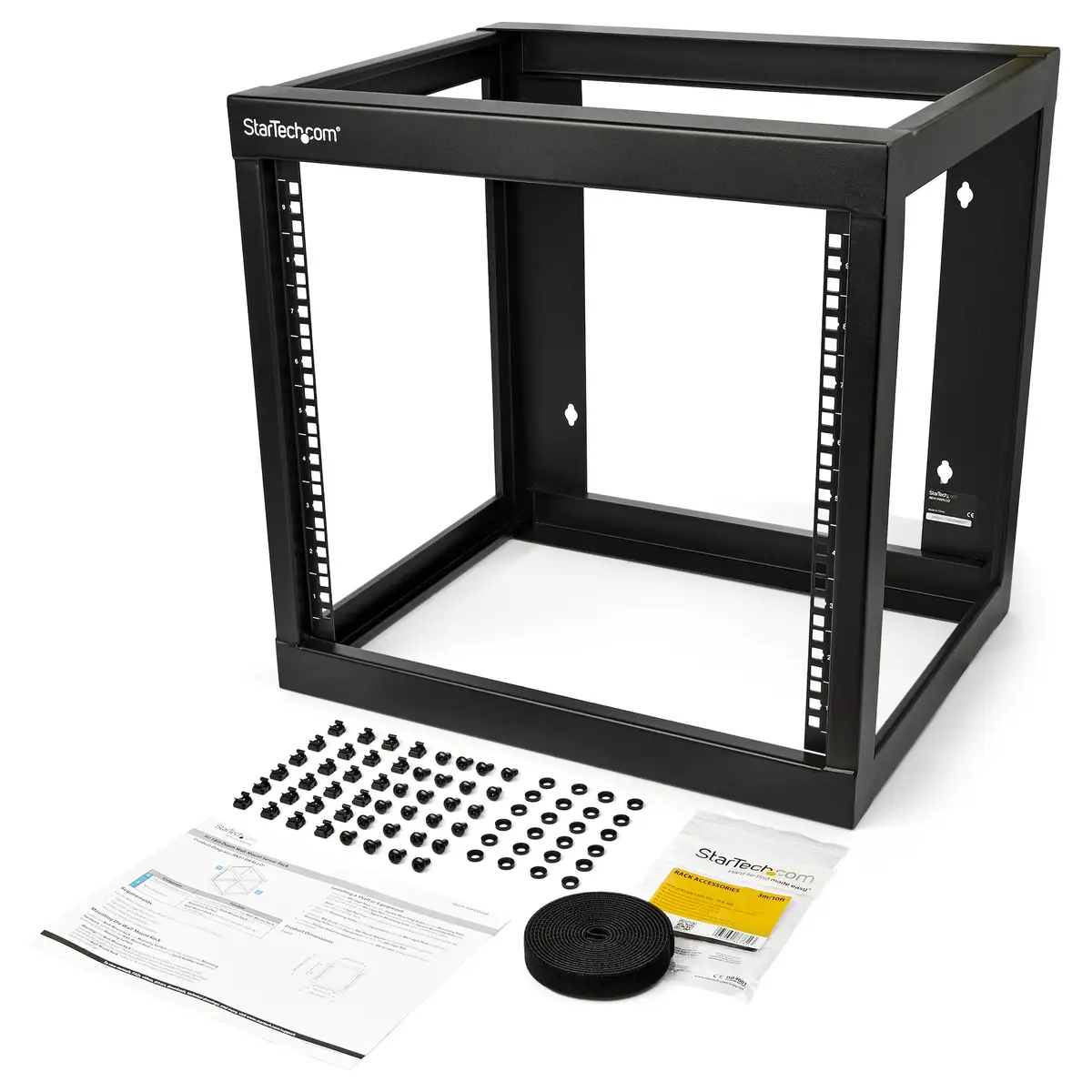9U Wall-mount Rack Open Frame Schwarz