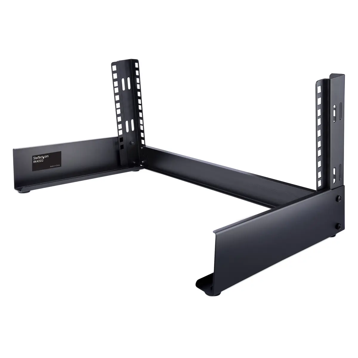 RK4OD Desktop Rack (4 HE, 2 Post Open Frame Rack, bis zu 30 kg, EIA-310, freistehend) schwarz