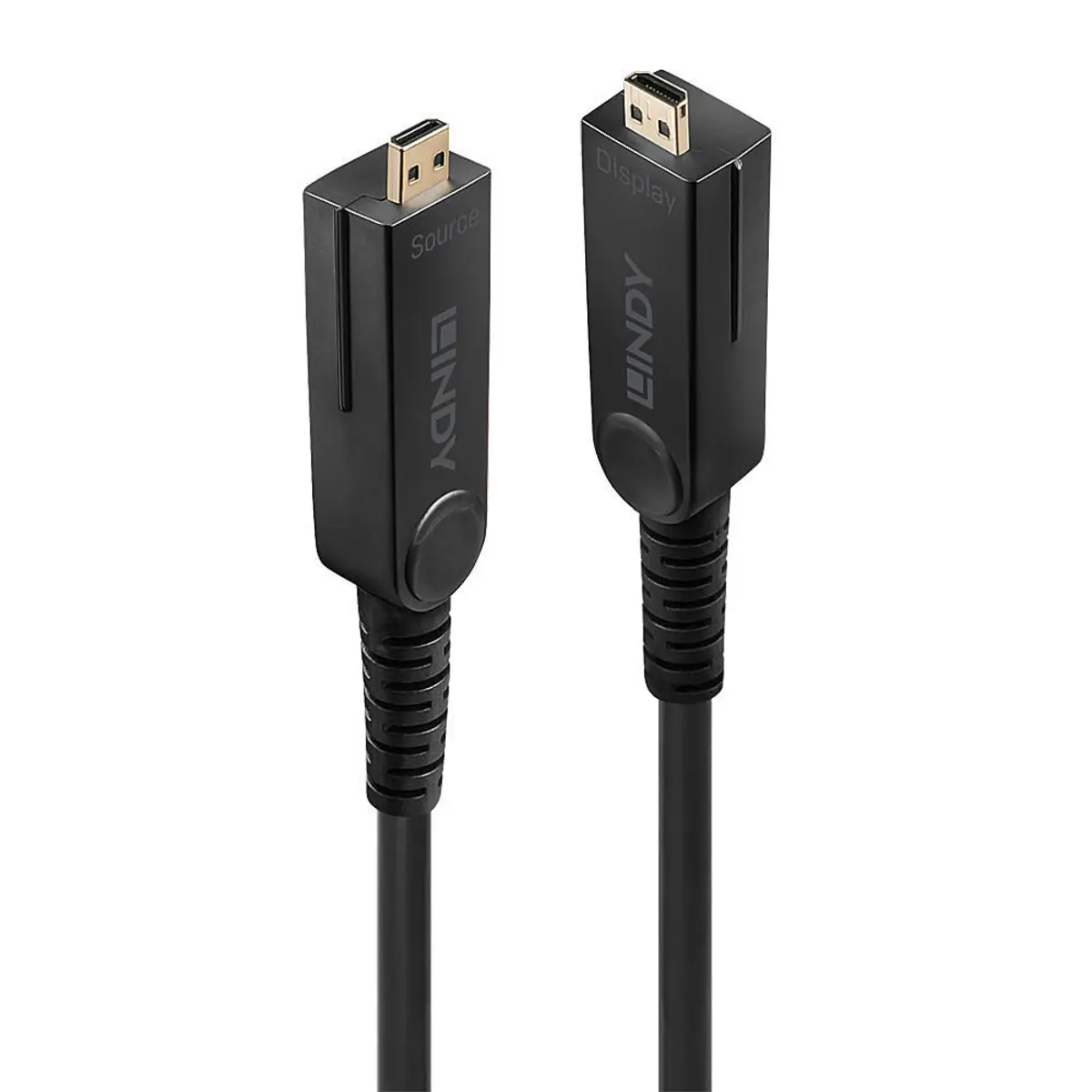 10m Fibre Optic Hybrid Micro-HDMI 18G Cable with Detachable HDMI & DVI Connectors