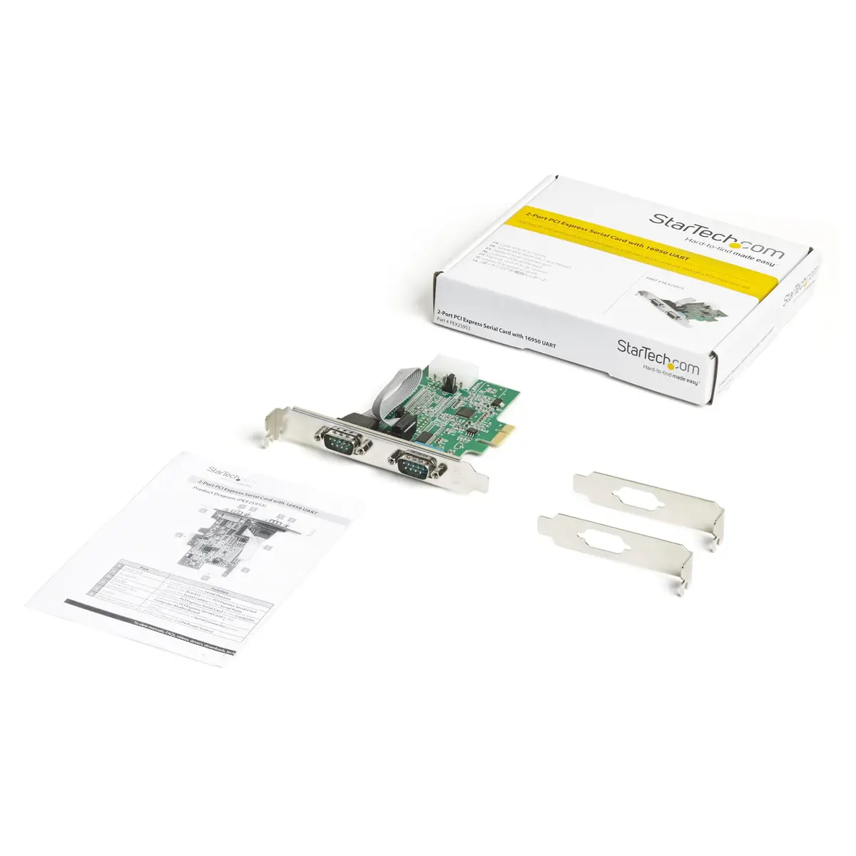 2 Port PCIe serielle Schnittstellenkarte - 16950 UART - 256-Byte-FIFO-Cache
