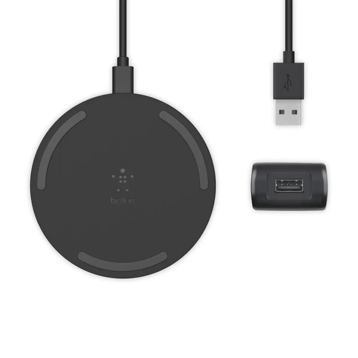 Wireless Charging Pad 10W Micro-USB Kabel mit Netzteil schwarz
