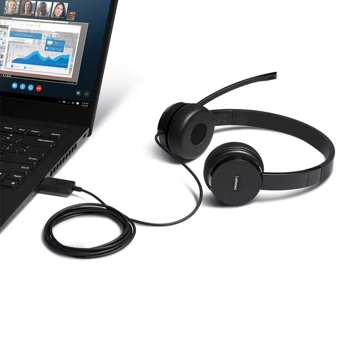 100 - Headset On-Ear kabelgebunden Schwarz