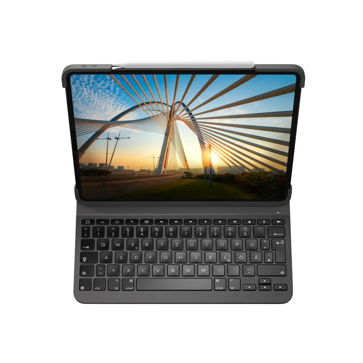 Slim Folio Pro für iPad Pro 11" (1./2 Generation) grau Layout Deutsch