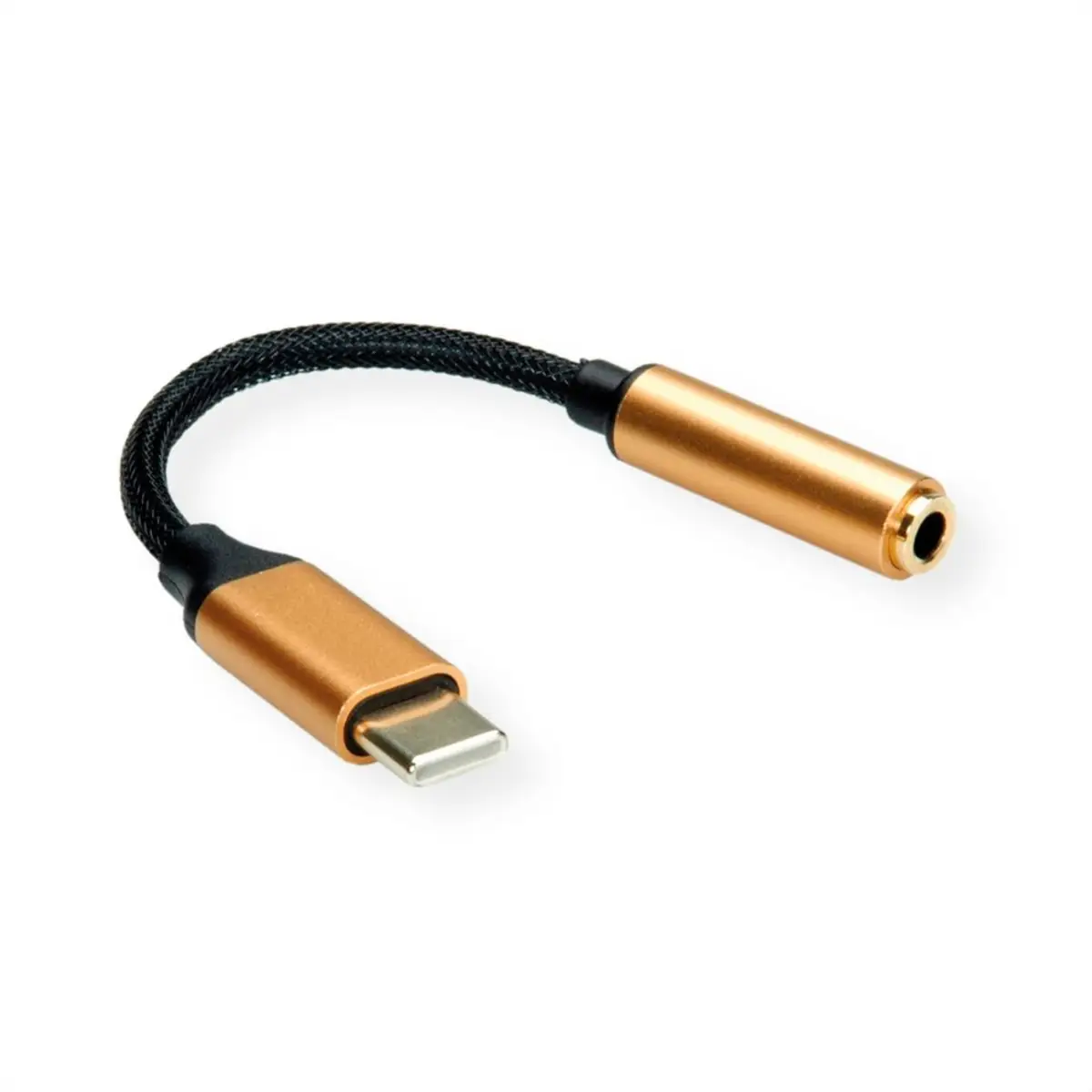 Audio-Adapter USB-C/Stereo Mini-Klinkenstecker Stecker/Buchse Schwarz/Gold 0,13 m