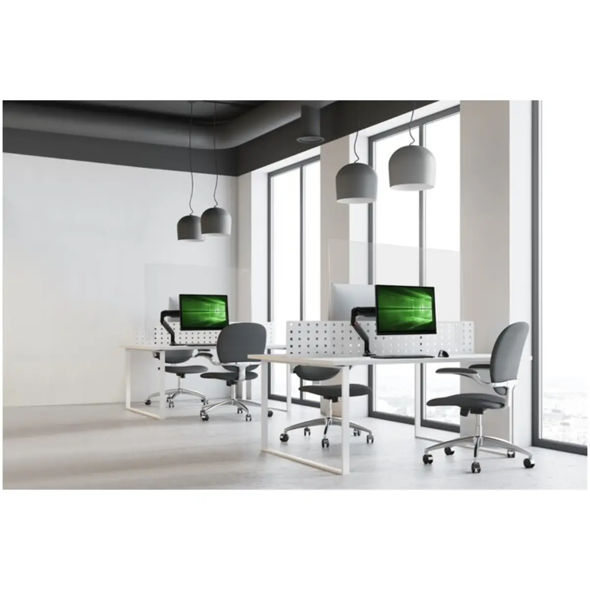 KGuard™ Nies- und Spuckschutz, Acrylglas-Hygieneschutzwand für Monitorarme