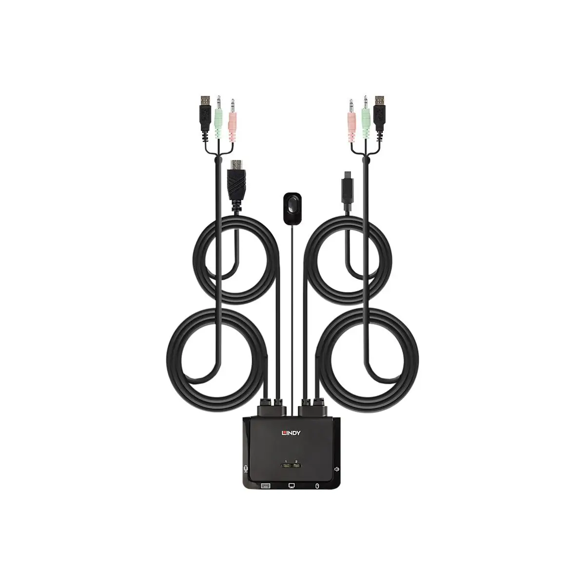 2 Port HDMI 18G, USB Typ C, USB 2.0 & Audio Cable KVM Switch