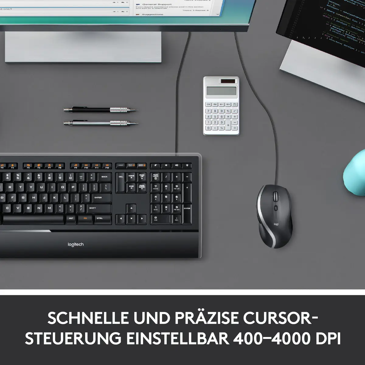 M500s USB Optisch Maus Schwarz/Silber