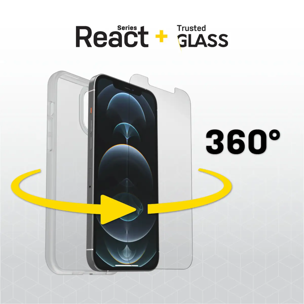 React + Trusted Glass iPhone 12 Pro Max transparent