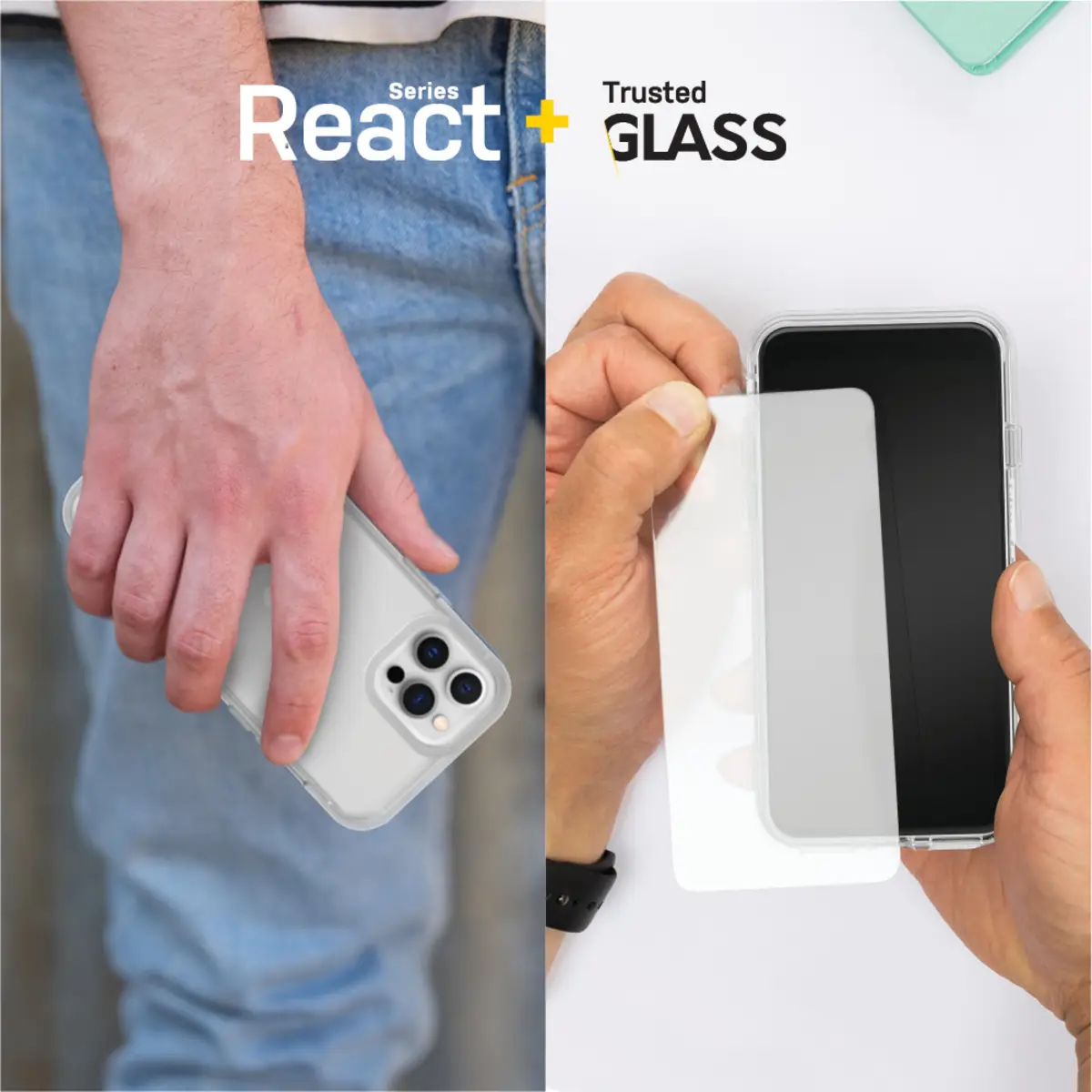 React + Trusted Glass iPhone 12 Pro Max transparent