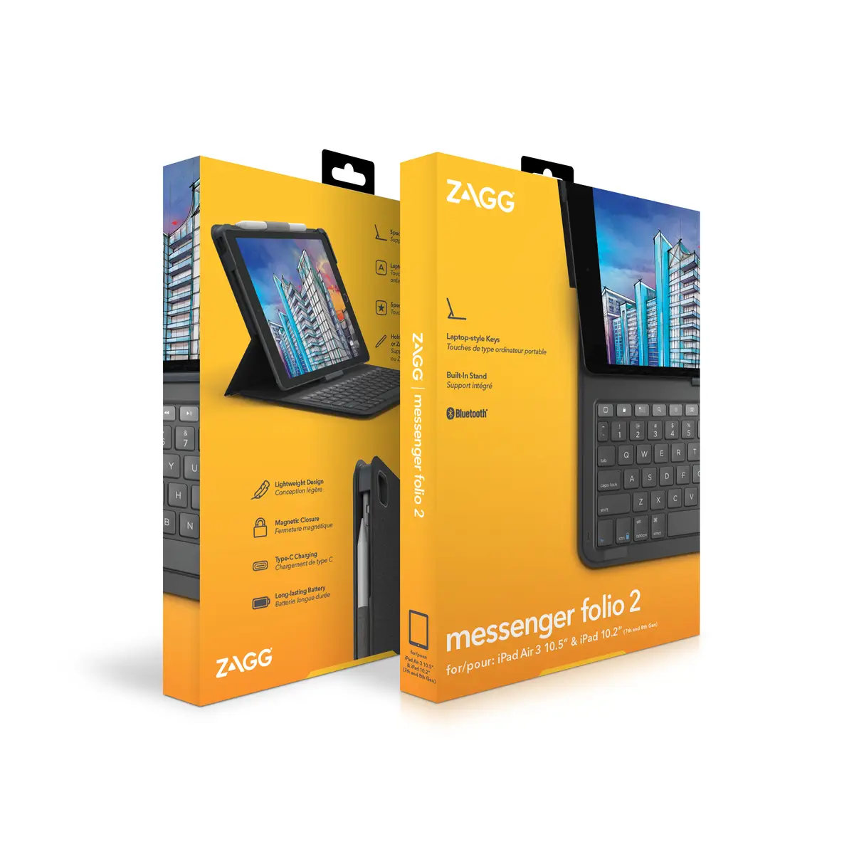 Keyboard Messenger Folio 2 für Apple iPad 10,2/10,5 Charcoal