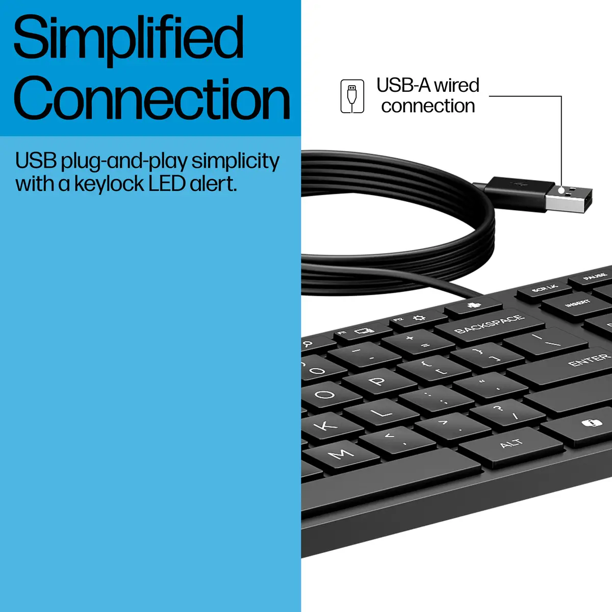 320K-Tastatur für Desktop-PC, kabelgebunden, Volle Größe (100%), Kabelgebunden, USB, Schwarz