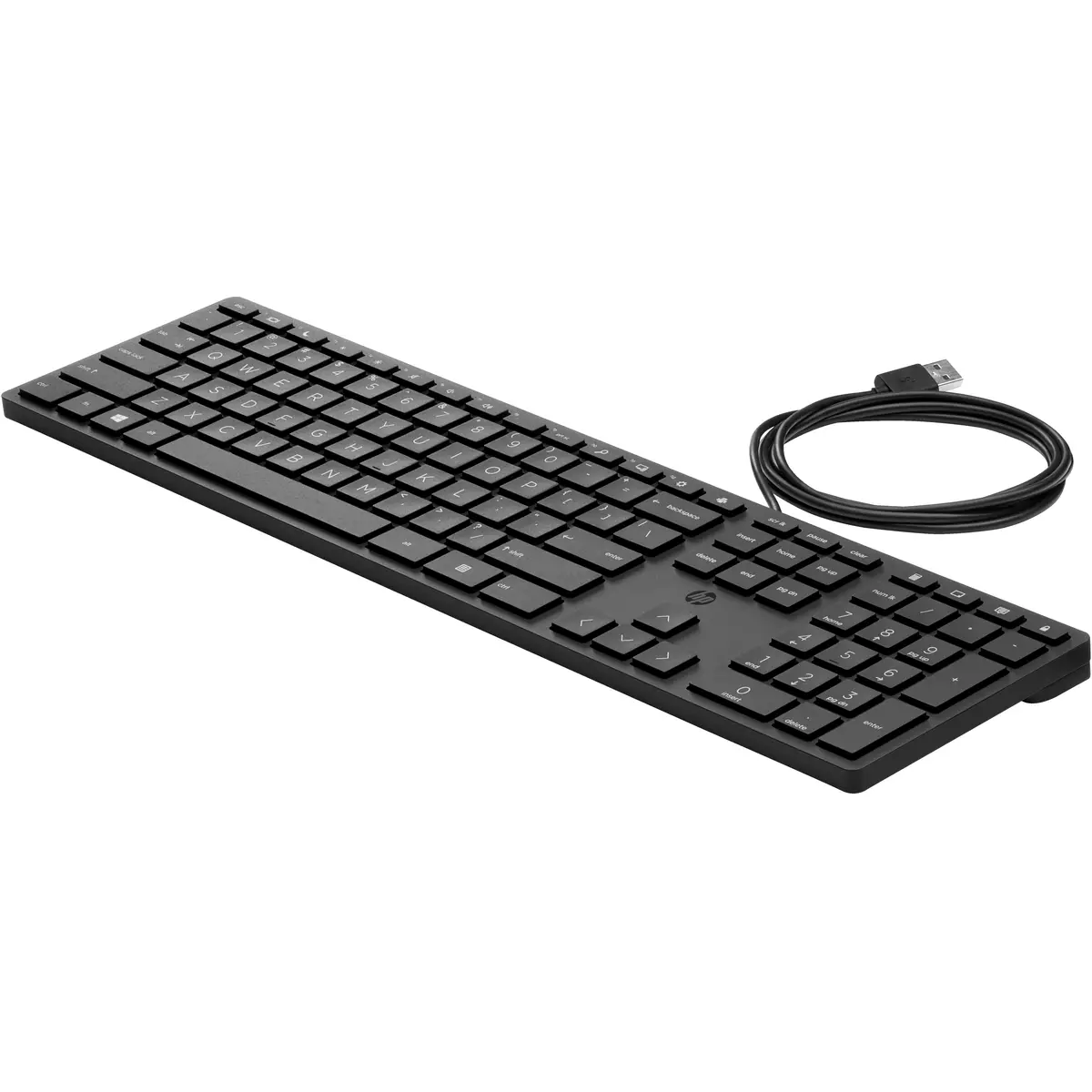 320K-Tastatur für Desktop-PC, kabelgebunden, Volle Größe (100%), Kabelgebunden, USB, Schwarz