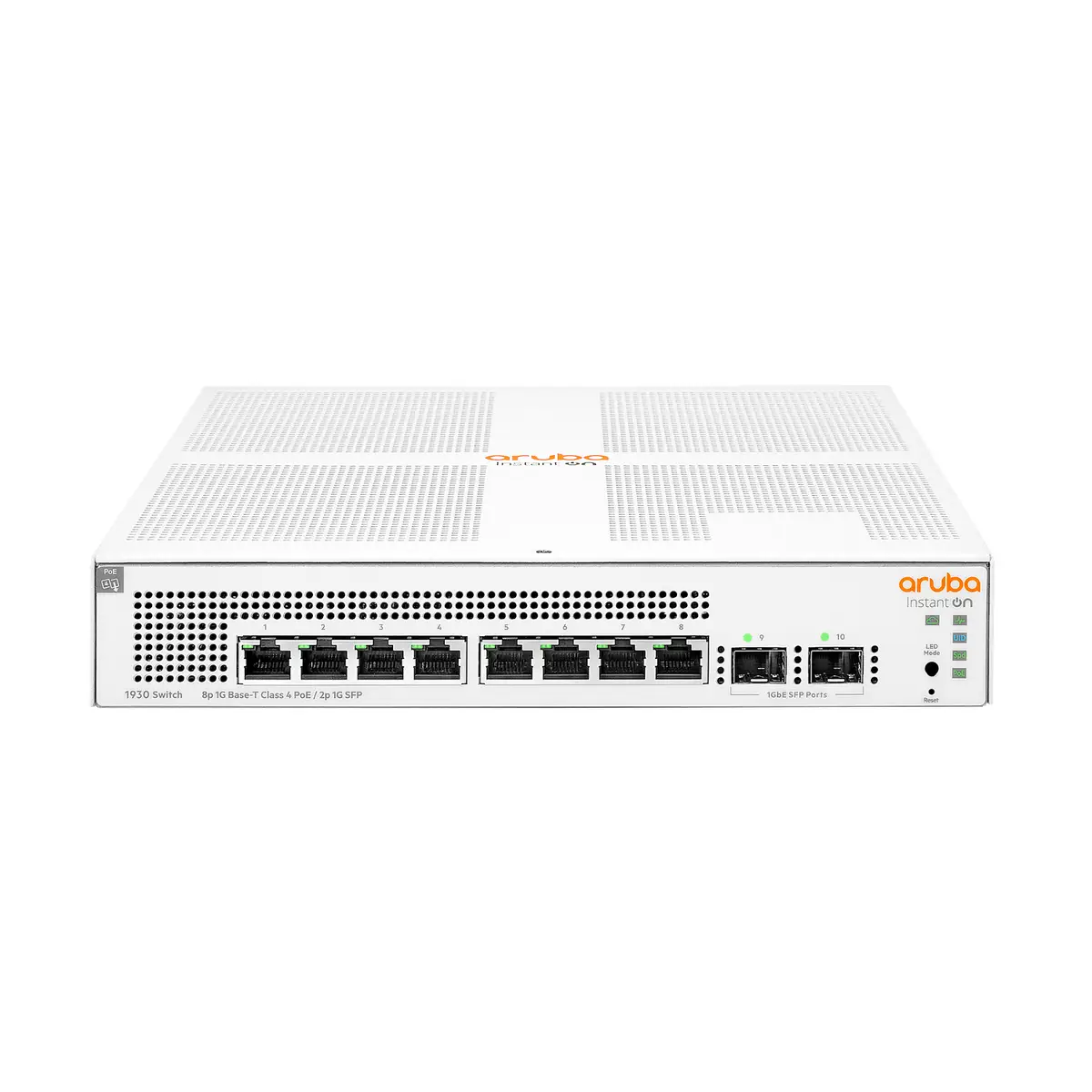 HP Aruba Instant On 1930 8G Class4 PoE 2SFP 124W Switch L3 managed 8 x 10/100/1000 (PoE) + 2 x Gigabit SFP an Rack montierbar PoE (124 W)