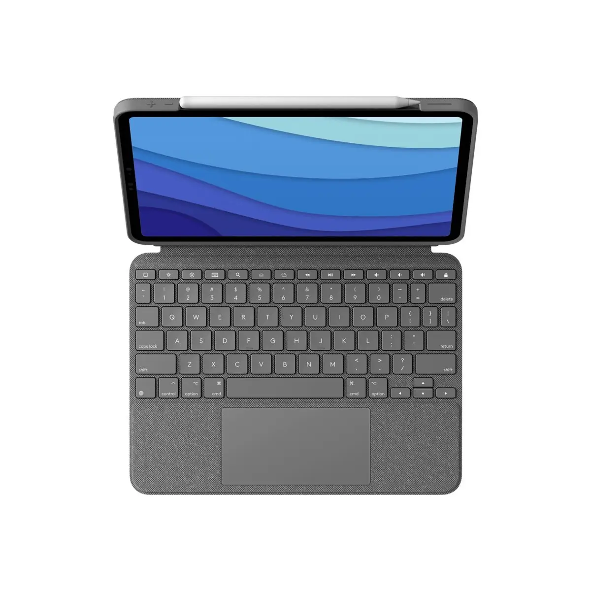 Combo Touch Case für Apple iPad Pro 12,9" (5. Gen.) Grau Layout Deutsch