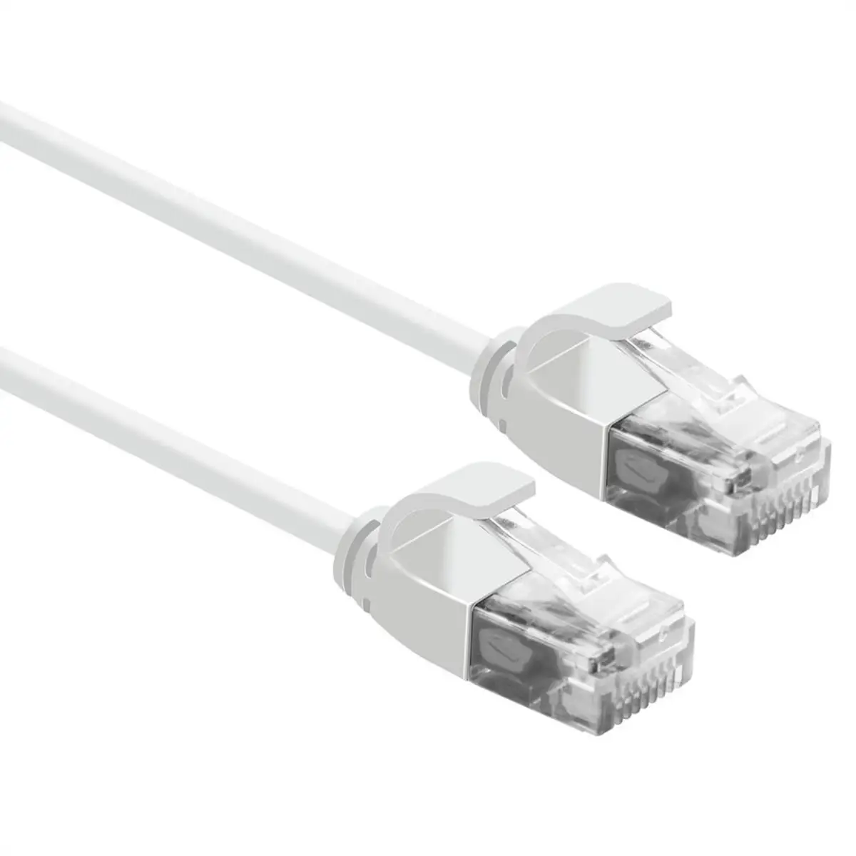 Slim Patchkabel Cat6A RJ-45/RJ-45 Stecker/Stecker Weiß 2m