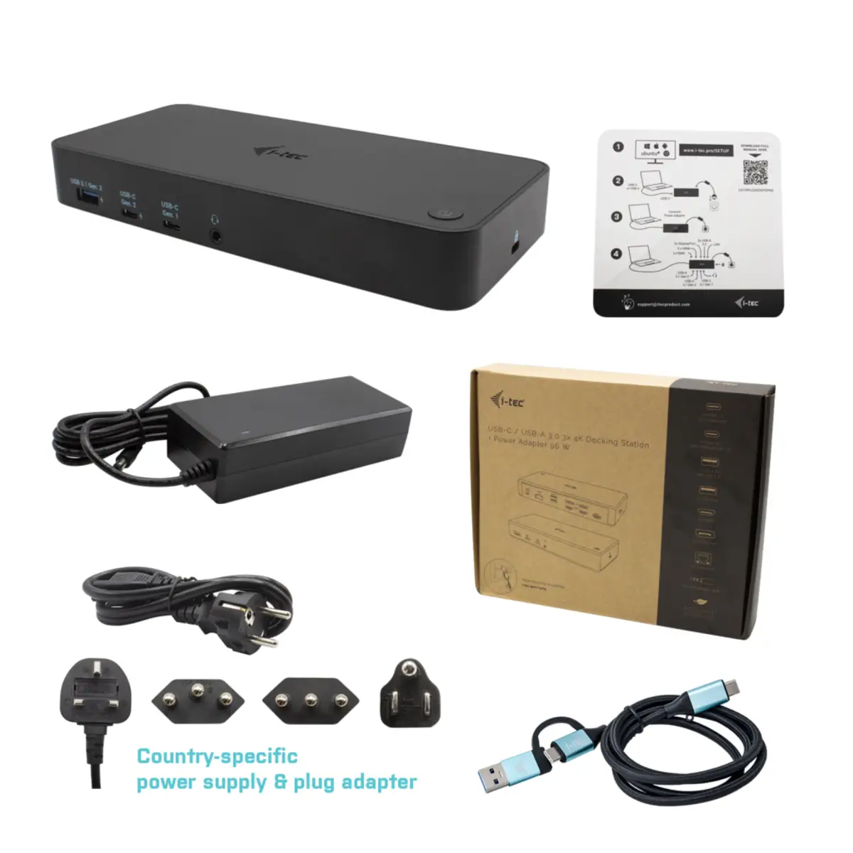 i-tec USB 3.0/USB-C/Thunderbolt 3x 4K Docking Station + Power Delivery C7