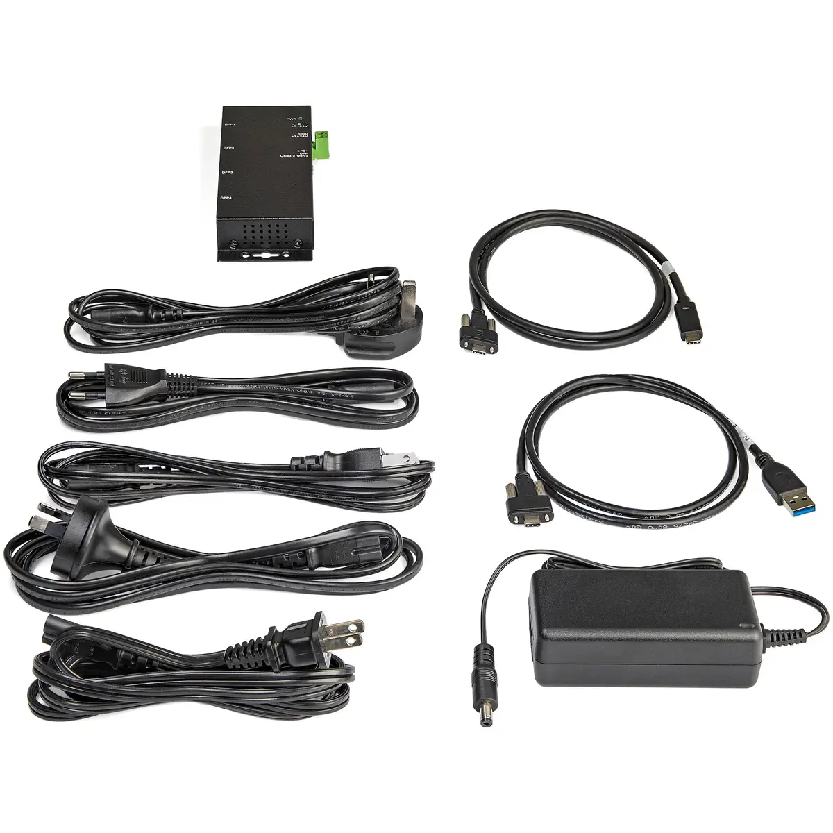 4 Port USB C Hub 10 Gbit/s Industrieller USB-C Hub aus Metall 2xUSB-C/A