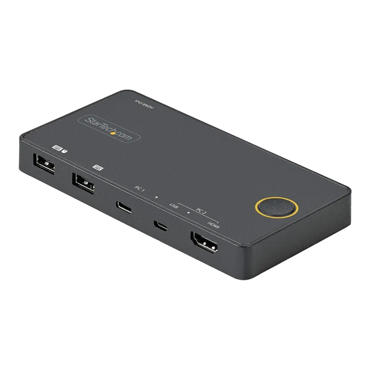 2 Port Hybrid KVM Switch HDMI + USB-A & USB-C, 4K 60Hz HDMI 2.0 Monitor