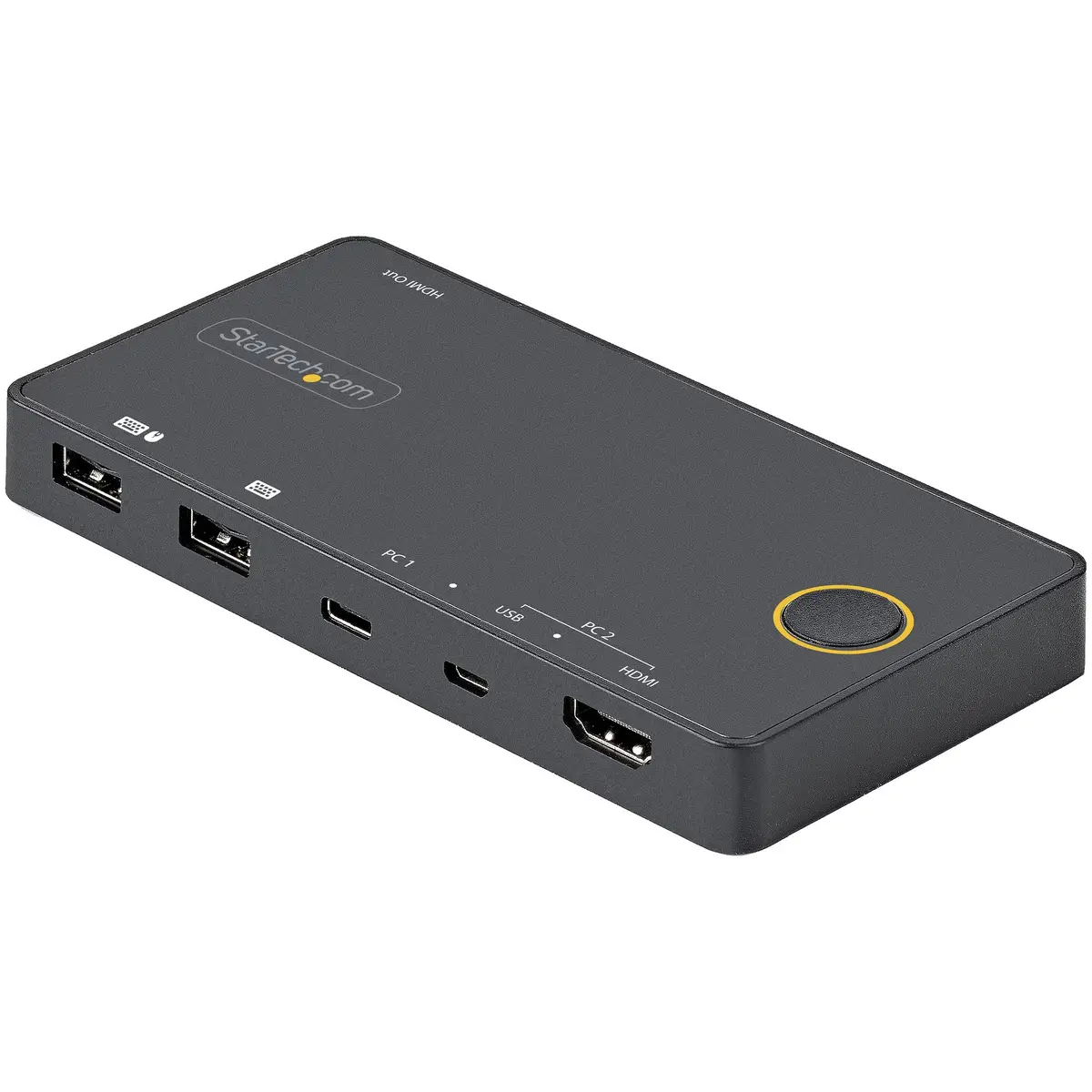 2 Port Hybrid KVM Switch HDMI + USB-A & USB-C, 4K 60Hz HDMI 2.0 Monitor