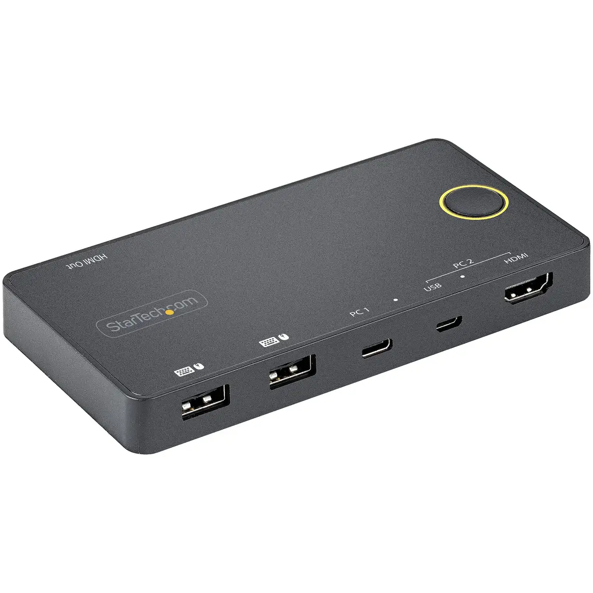 2 Port Hybrid KVM Switch HDMI + USB-A & USB-C, 4K 60Hz HDMI 2.0 Monitor