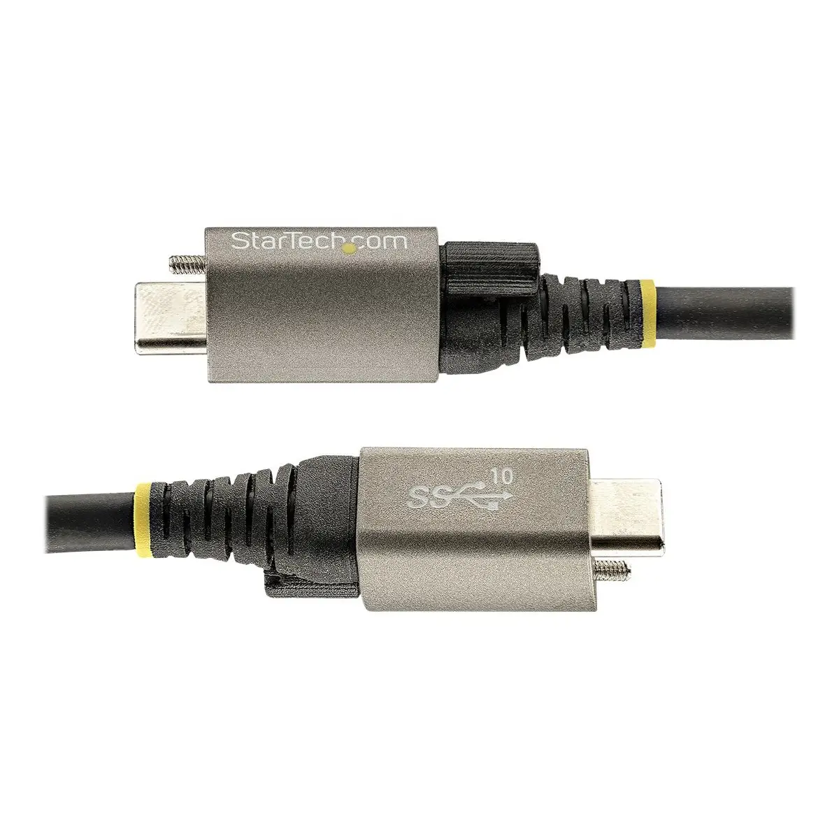 USB-C Kabel mit Oberseitiger Schraubensicherung USB-C/USB-C Stecker/Stecker Schwarz 0,5m