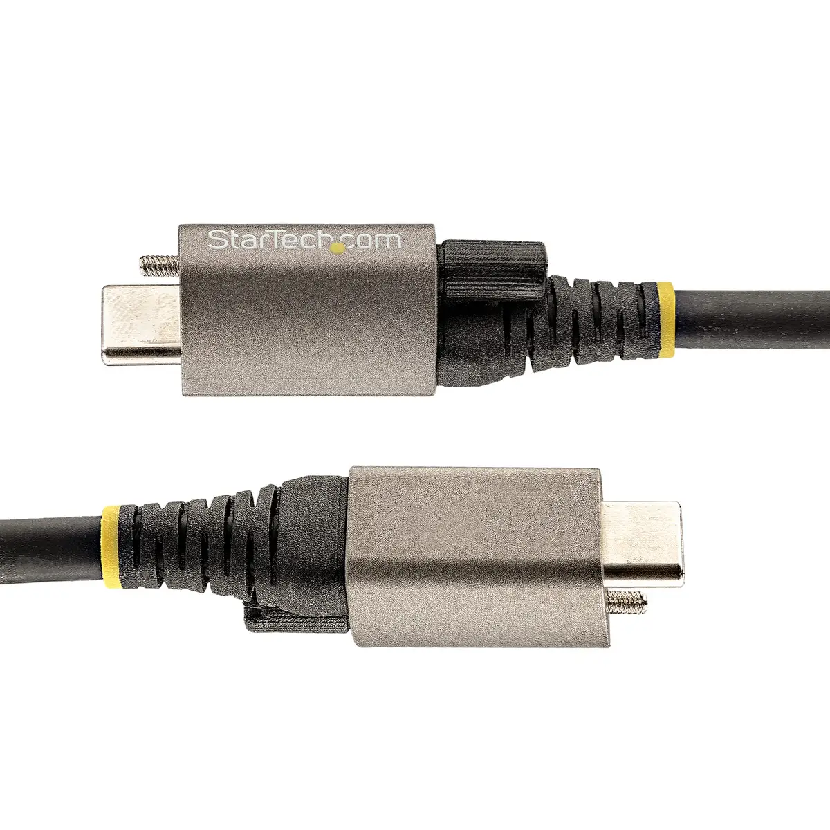 USB-C Kabel mit Oberseitiger Schraubensicherung USB-C/USB-C Stecker/Stecker Schwarz 0,5m