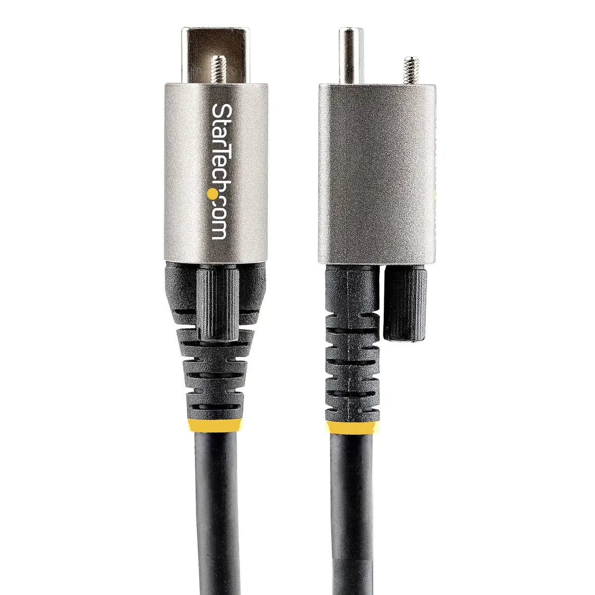 USB-C Kabel mit Oberseitiger Schraubensicherung USB-C/USB-C Stecker/Stecker Schwarz 1m