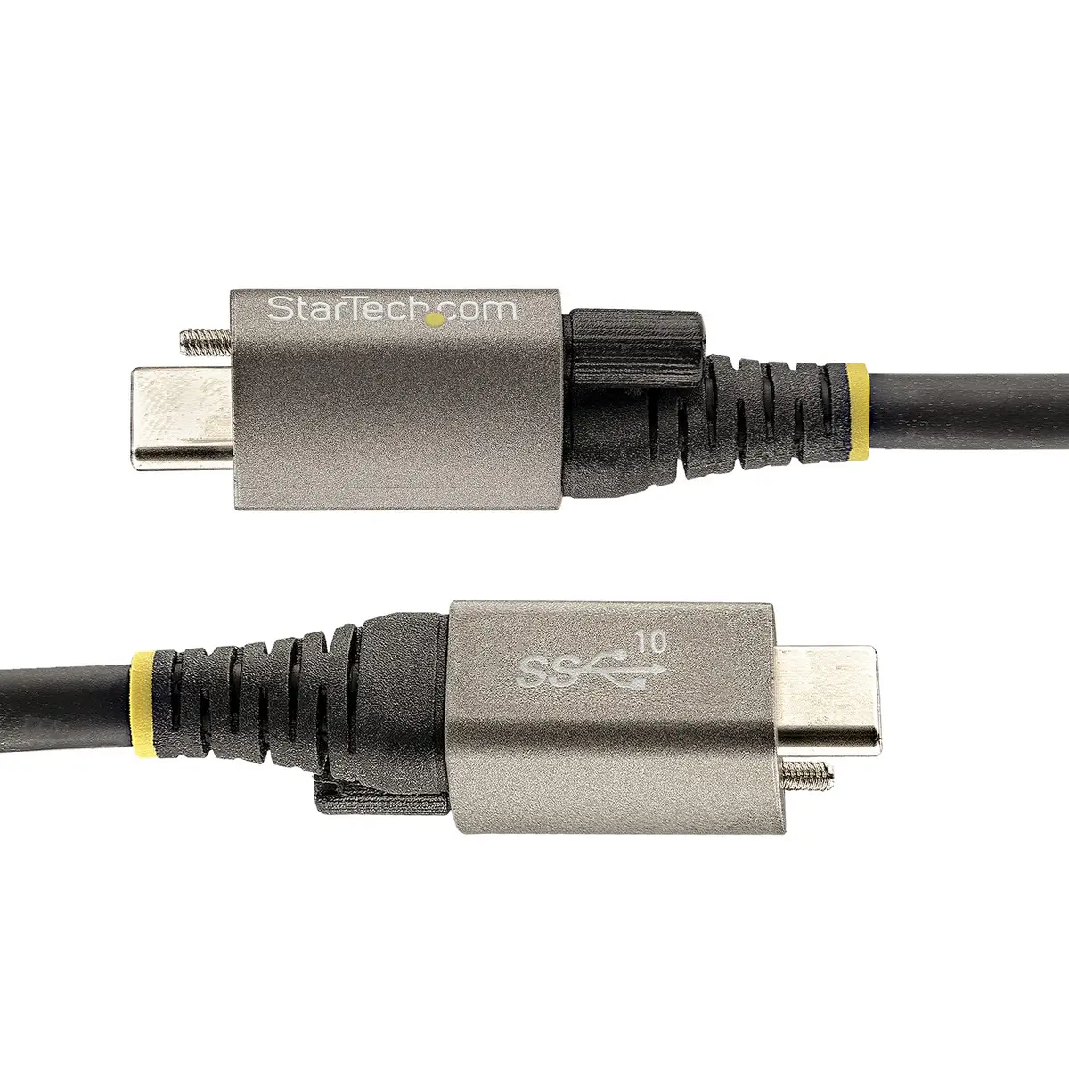 USB-C Kabel mit Oberseitiger Schraubensicherung USB-C/USB-C Stecker/Stecker Schwarz 1m