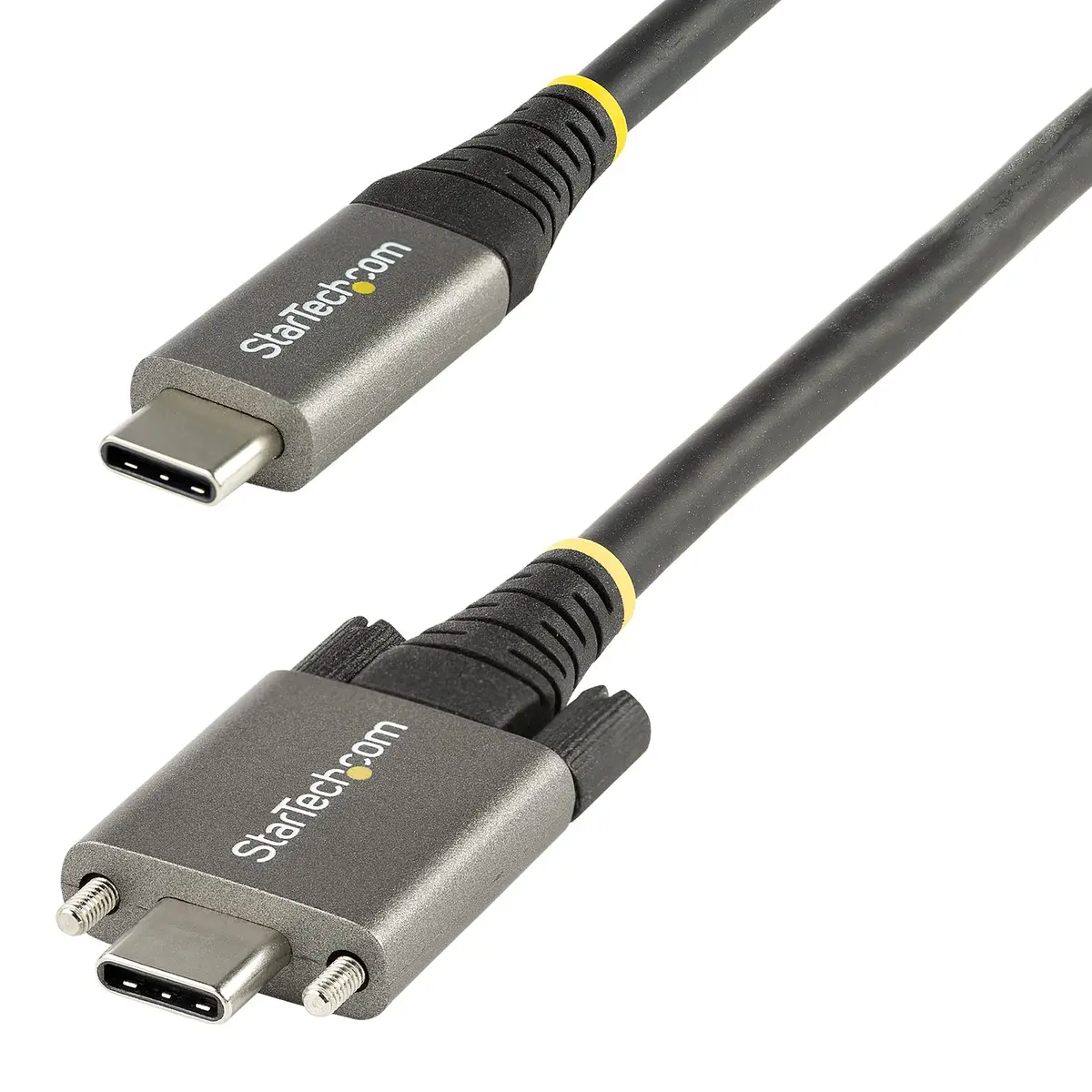 USB-C Kabel mit Schraubensicherung USB-C/USB-C Stecker/Stecker Schwarz 0,5m