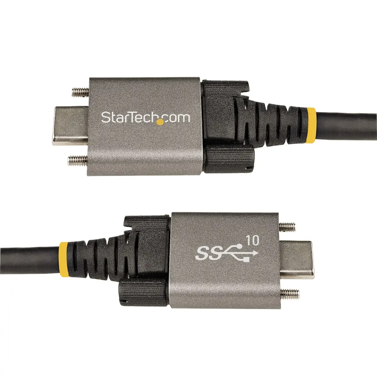 USB-C Kabel mit Schraubensicherung USB-C/USB-C Stecker/Stecker Schwarz 0,5m