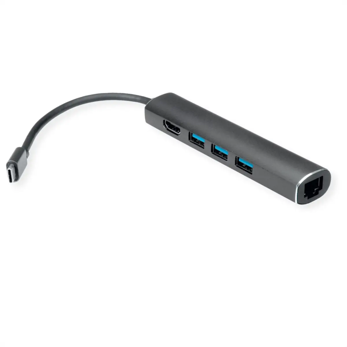 USB Typ C Dockingstation HDMI 4K 3x USB Typ A Gigabit Ethernet grau