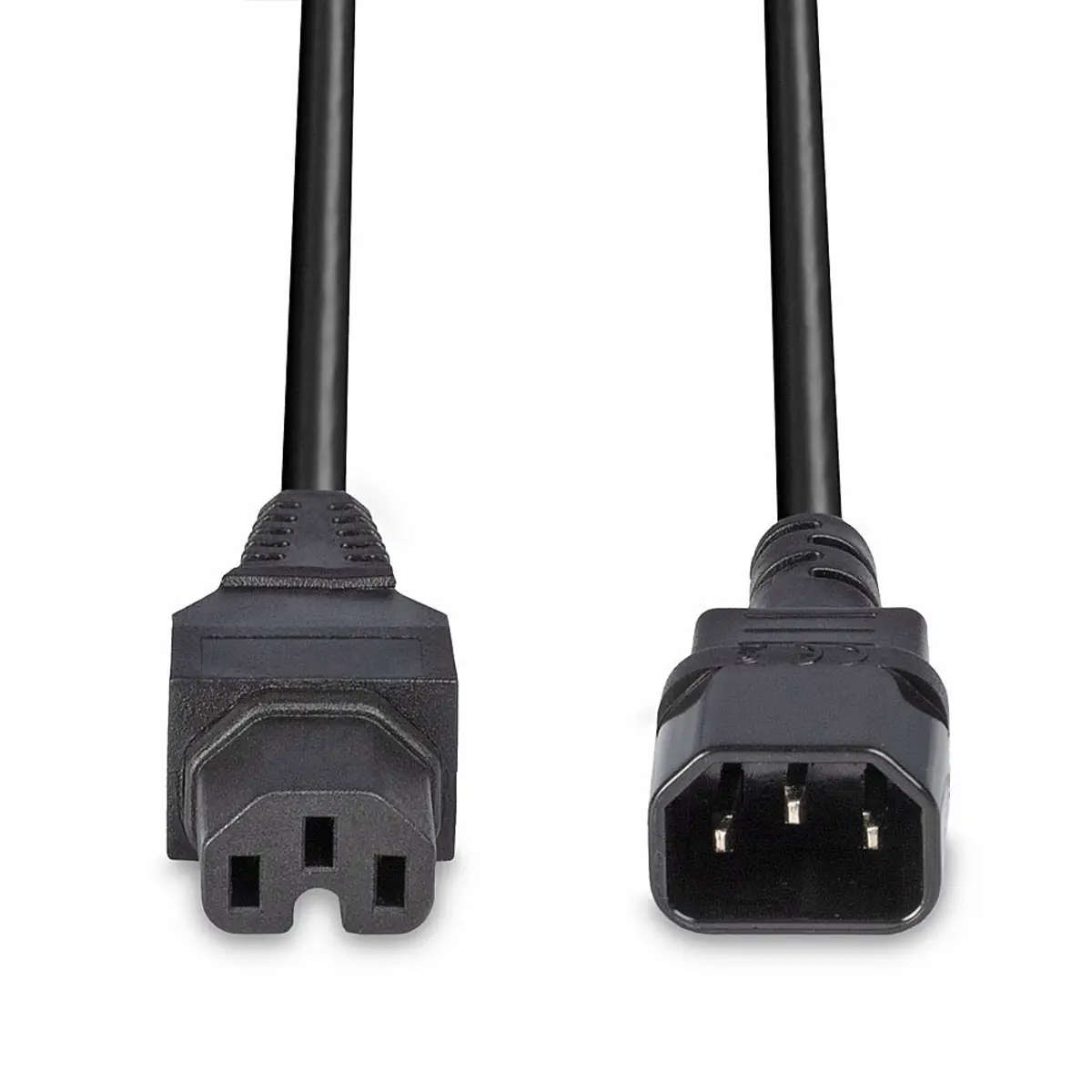 Netzkabel IEC C14/C15 Stecker/Buchse Schwarz 2m