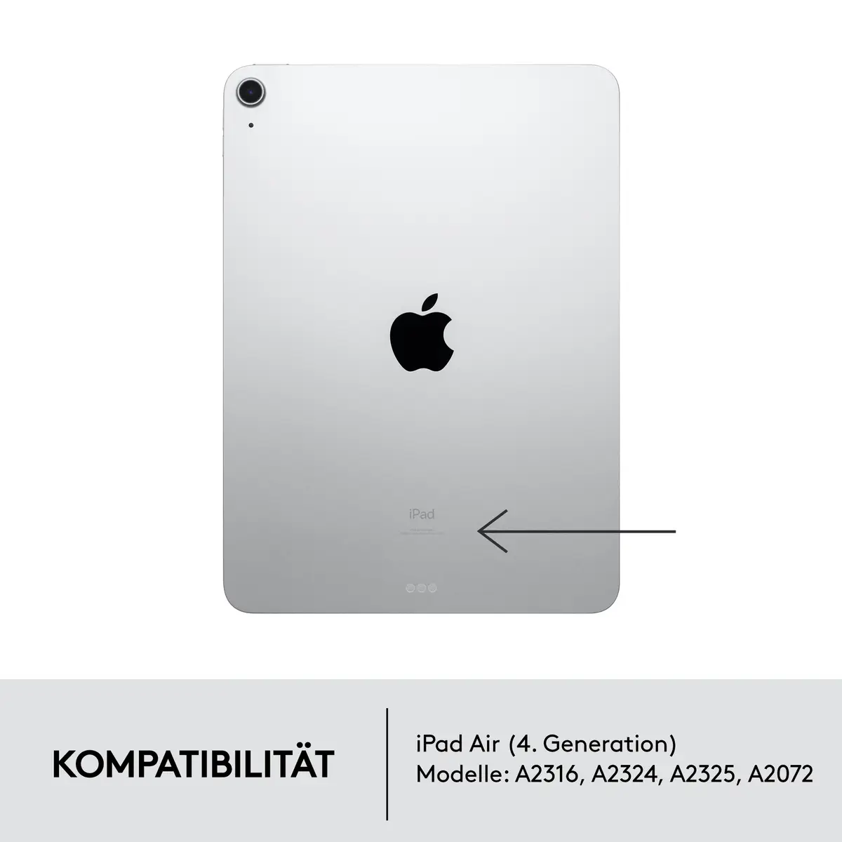 Combo Touch Tastatur und Foliohülle mit Trackpad für Apple iPad Air 10,9" (4. Generation) Layout GER Oxford Gray