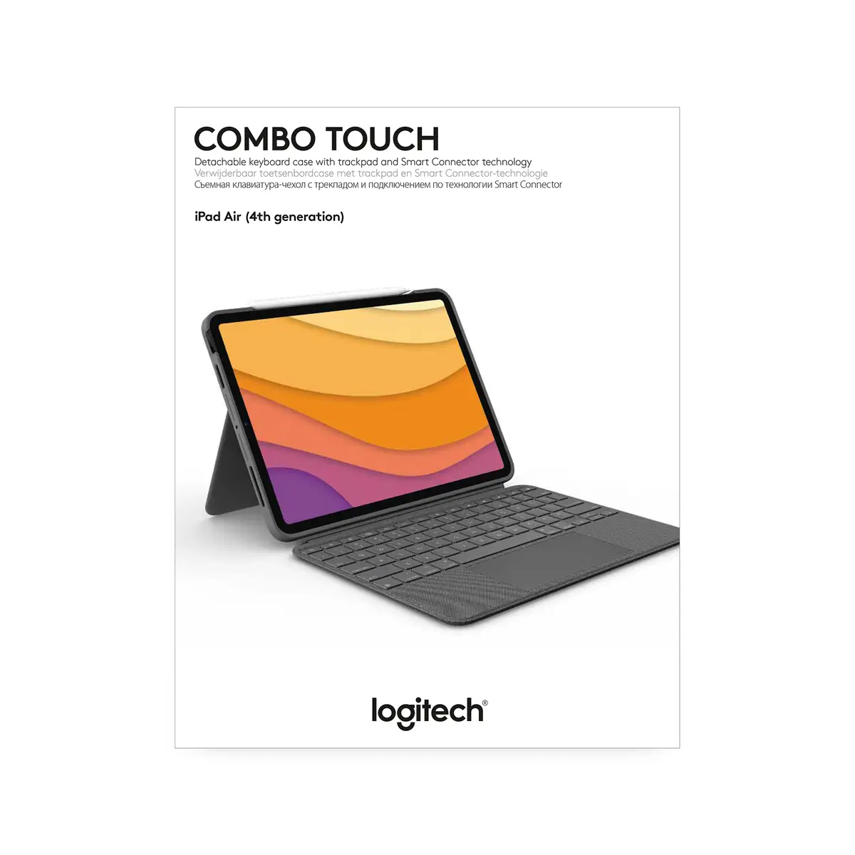 Combo Touch Tastatur und Foliohülle mit Trackpad für Apple iPad Air 10,9" (4. Generation) Layout GER Oxford Gray