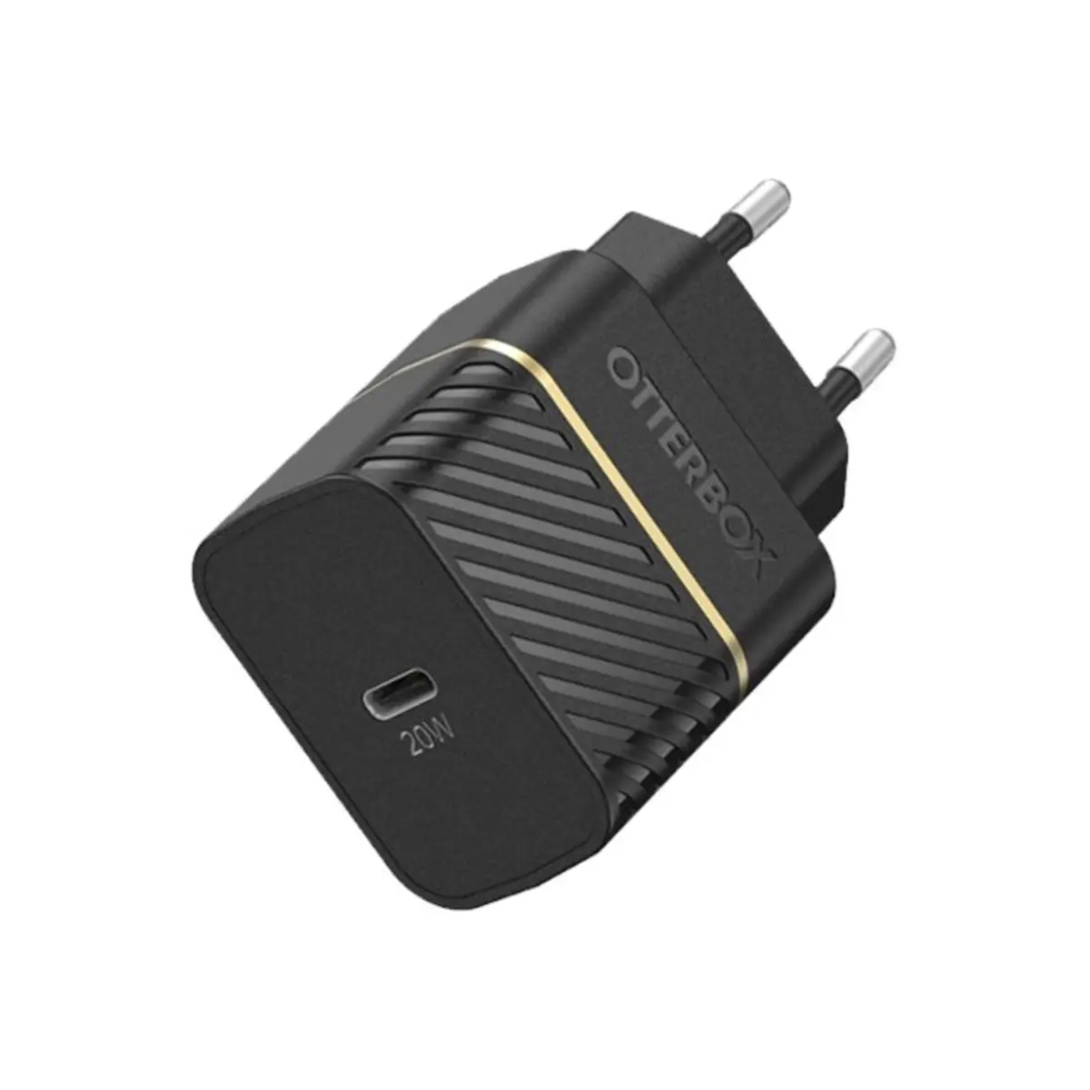 EU Wall Charger 20W - 1X USB-C 20W USB-PD + USB C-C Cable 1m Schwarz - Schnelllade-Funktion Wandsteckdosenstecker