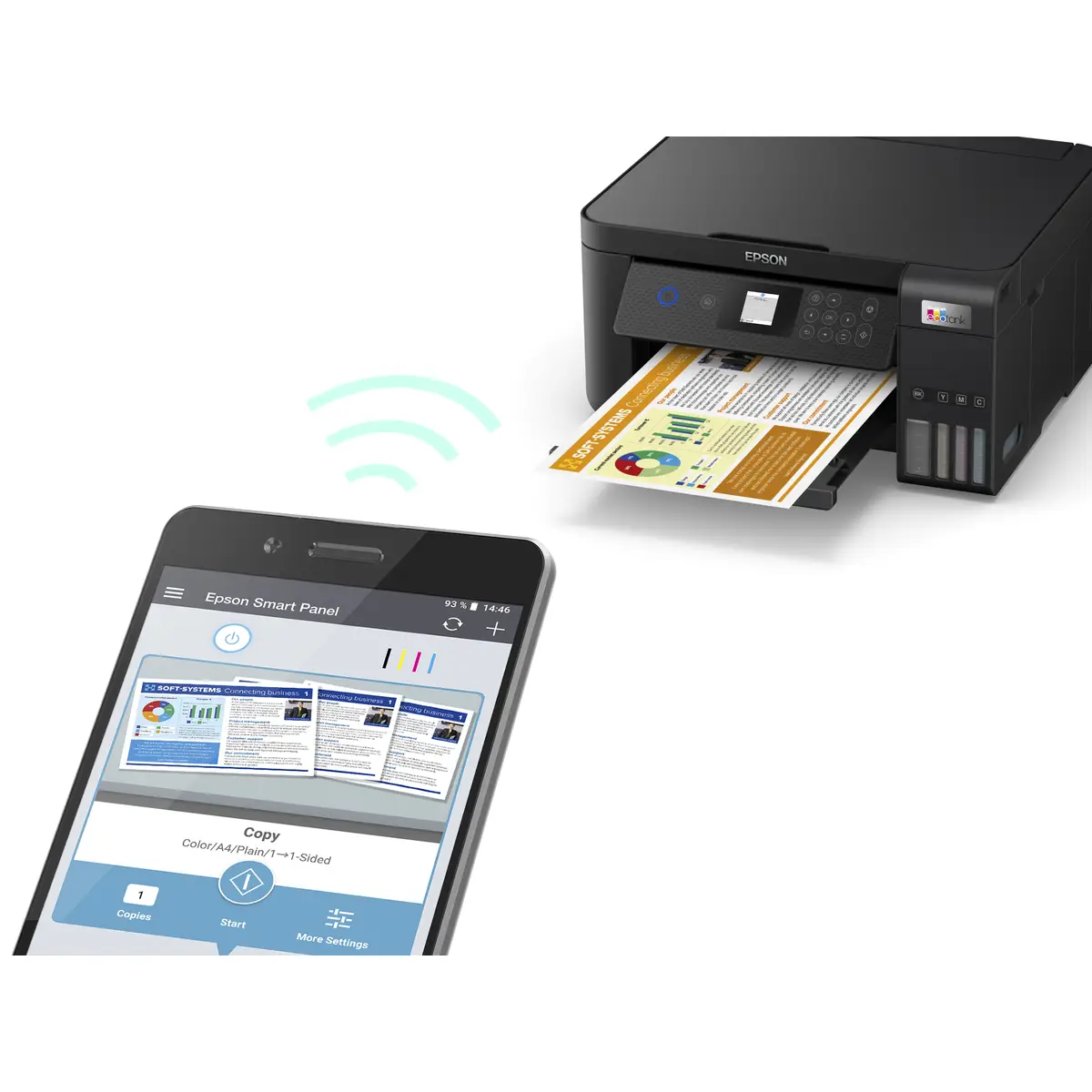 EcoTank ET-2850 A4 All-in-one Drucker/Scanner/Kopierer Farbtintenstrahldrucker Duplex,