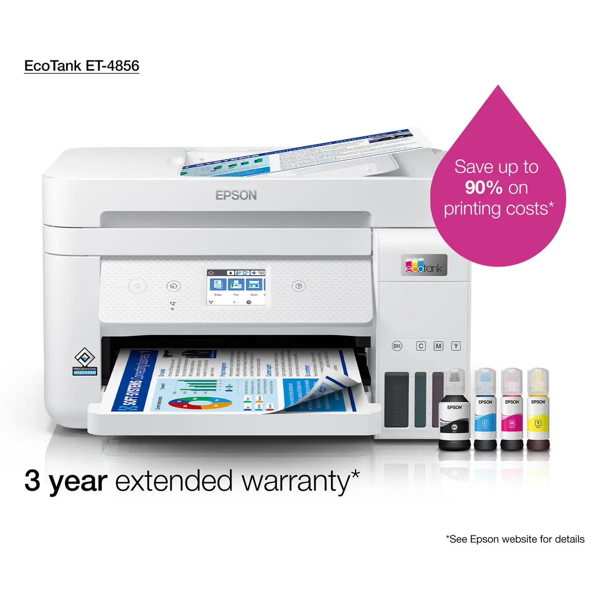 EcoTank ET-4856 A4 All-in-one Drucker/Scanner/Kopierer/Fax Farbtintenstrahldrucker Duplex,