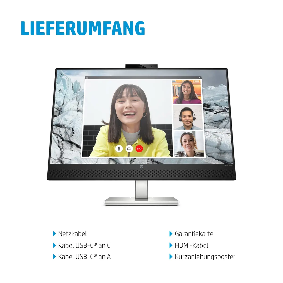 E27m G4 68,6 cm (27" ) QHD Conferencing-Monitor mit Docking-Features, Speaker & IR-Webcam