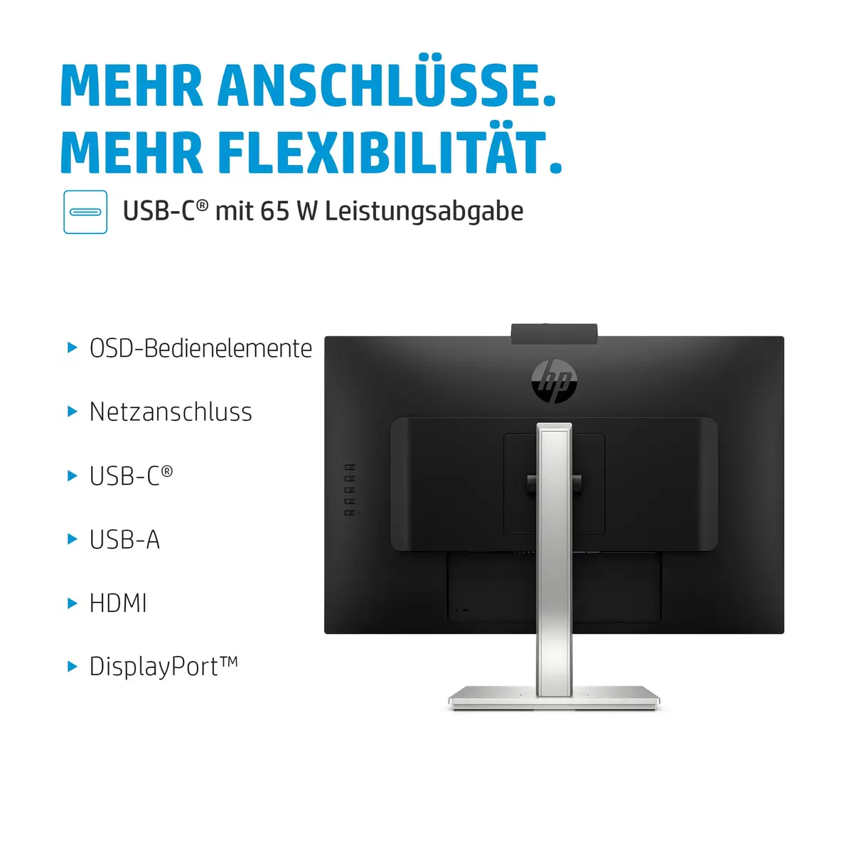 E27m G4 68,6 cm (27" ) QHD Conferencing-Monitor mit Docking-Features, Speaker & IR-Webcam