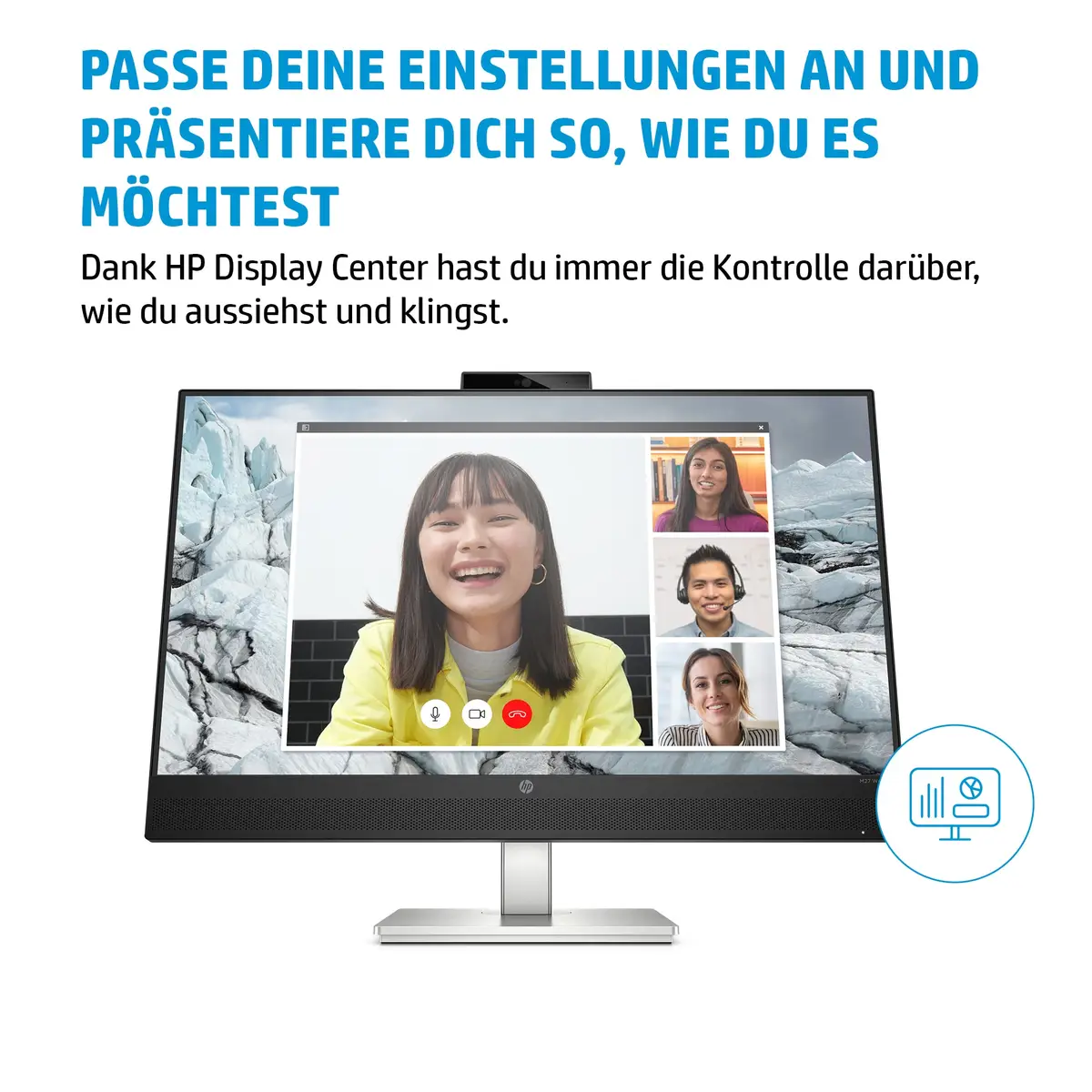 E27m G4 68,6 cm (27" ) QHD Conferencing-Monitor mit Docking-Features, Speaker & IR-Webcam