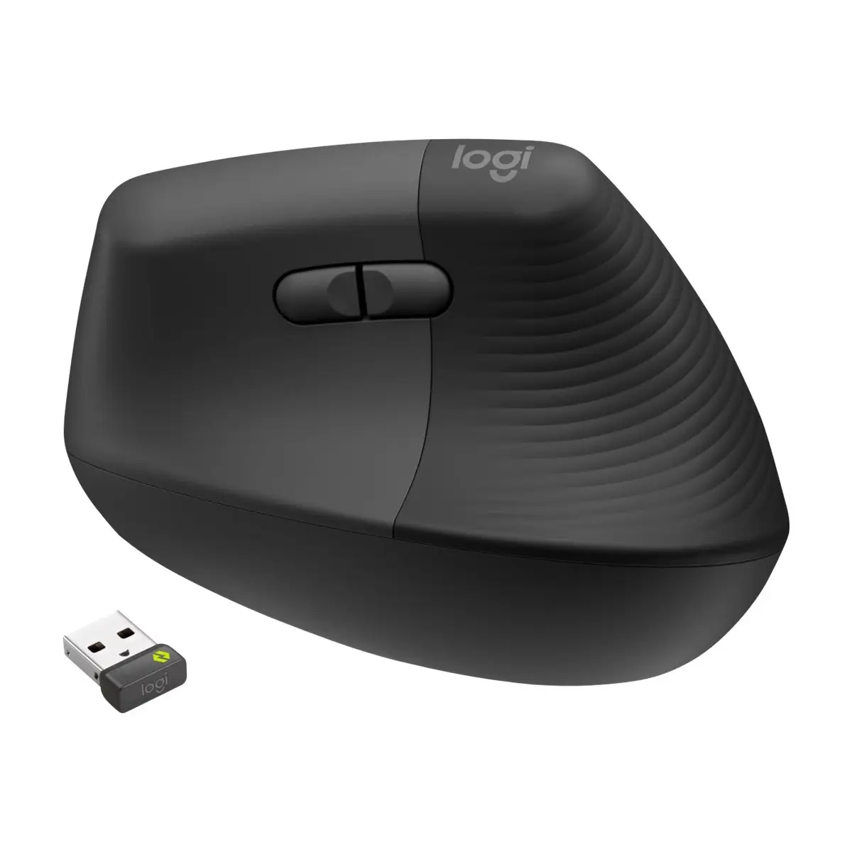 Lift Vertical Ergonomic Mouse für Linkshänder kabellos 6 Tasten Graphite