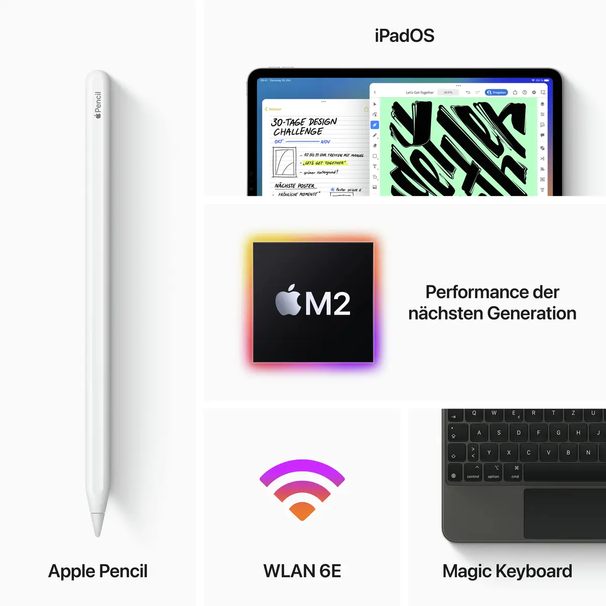iPad Pro (2022) 12,9" 128GB WiFi space grau