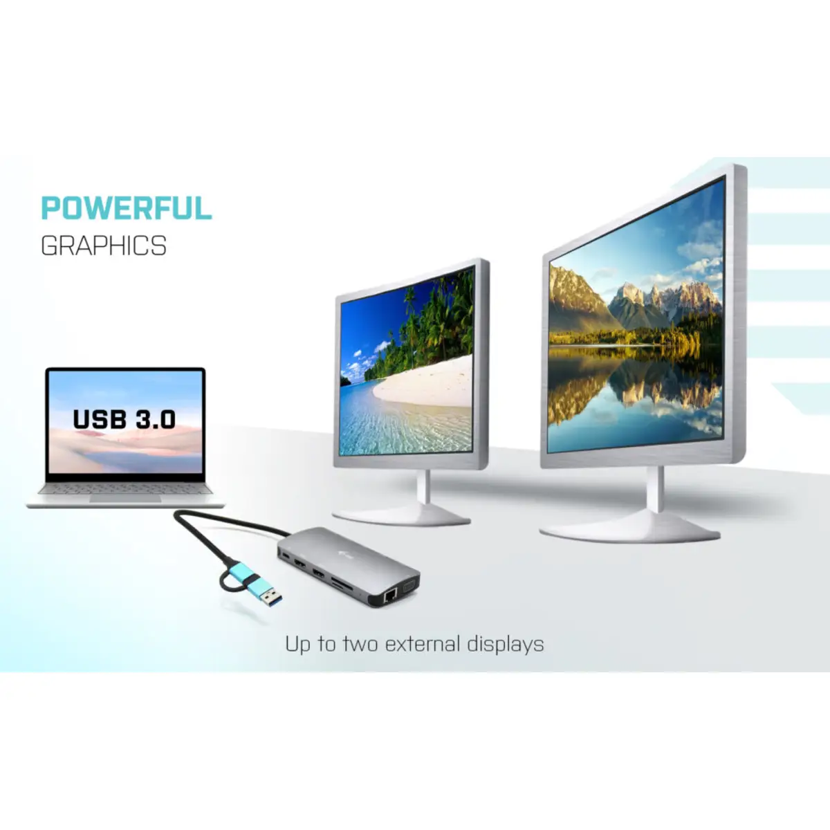 i-tec Nano Dock Dockingstation USB 3.0 / USB4 / Thunderbolt 4 VGA 2 x HDMI GigE